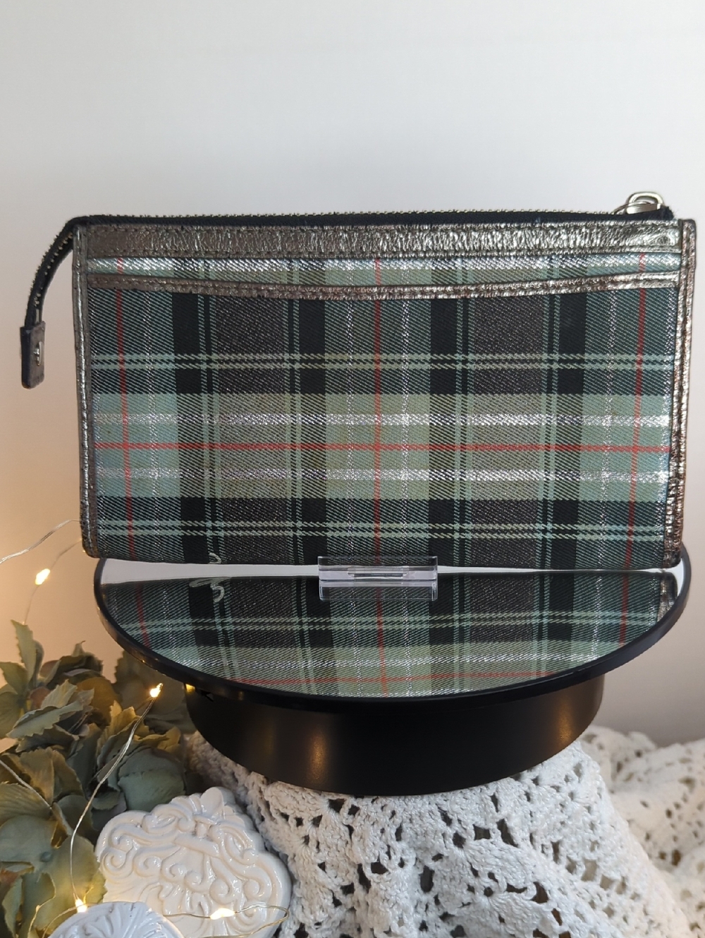 Coach Poppy Tartan Plaid Long Fabric Wallet ... Fits Your Phone! - Picture 3 of 7